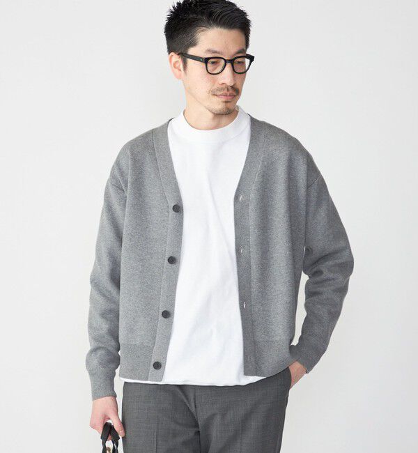 SHIPS「SHIPS: 〈手洗い可能〉 ダブルフェイス コットン カシミヤ Vネック カーディガン」|カーディガン|