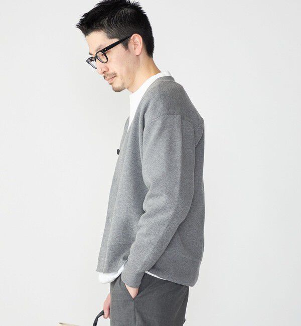 SHIPS「SHIPS: 〈手洗い可能〉 ダブルフェイス コットン カシミヤ Vネック カーディガン」|カーディガン|