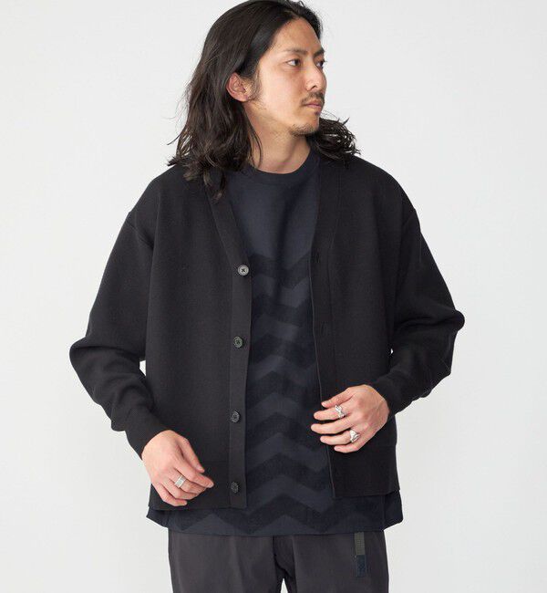 SHIPS「SHIPS: 〈手洗い可能〉 ダブルフェイス コットン カシミヤ Vネック カーディガン」|カーディガン|