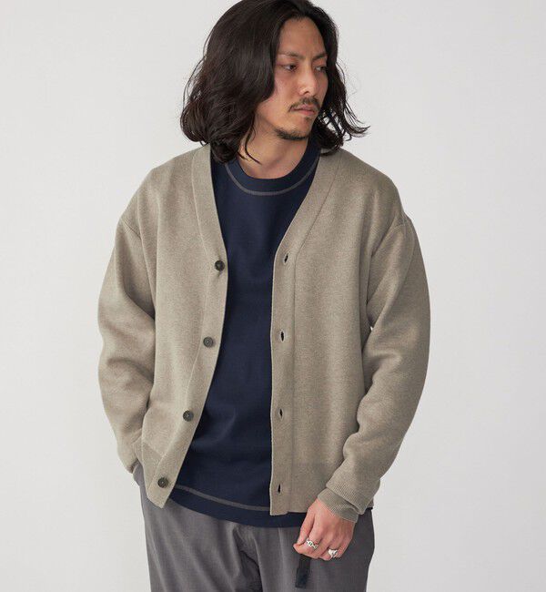 SHIPS「SHIPS: 〈手洗い可能〉 ダブルフェイス コットン カシミヤ Vネック カーディガン」|カーディガン|