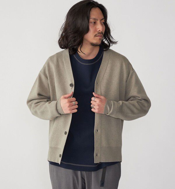 SHIPS「SHIPS: 〈手洗い可能〉 ダブルフェイス コットン カシミヤ Vネック カーディガン」|カーディガン|