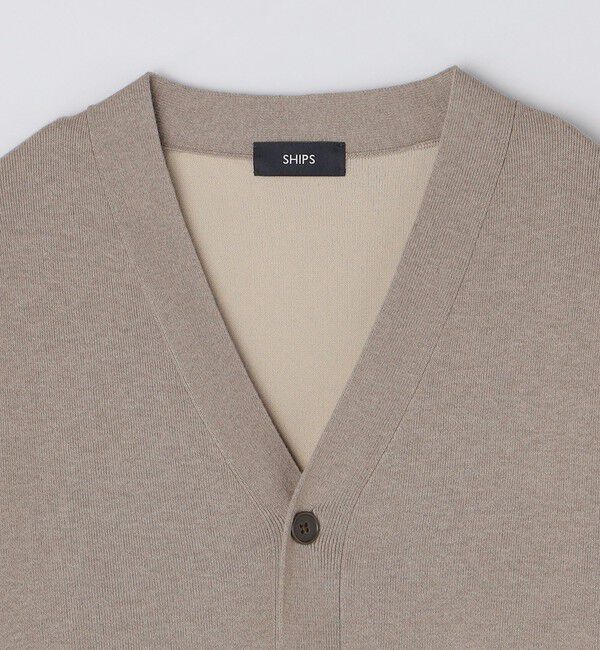 SHIPS「SHIPS: 〈手洗い可能〉 ダブルフェイス コットン カシミヤ Vネック カーディガン」|カーディガン|