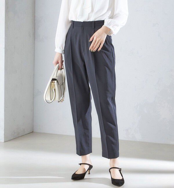 SHIPS for women「〈洗濯機可能〉サイドライン デザイン ストレッチ テーパード パンツ 24SS ◇」|その他|ネイビー
