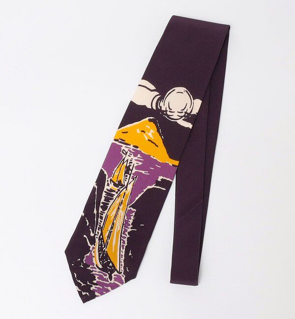 SHIPS「【SHIPS別注】Stefano cau: ボヤージュ プリント ネクタイ」|ネクタイ・蝶ネクタイ|ワイン