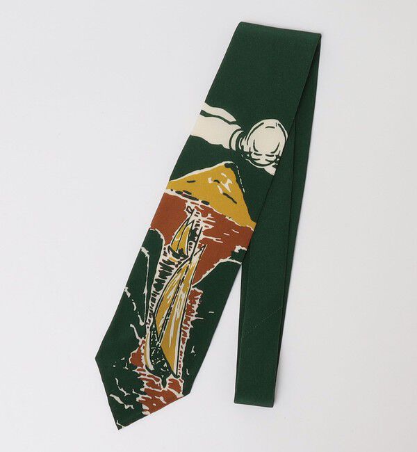 SHIPS「【SHIPS別注】Stefano cau: ボヤージュ プリント ネクタイ」|ネクタイ・蝶ネクタイ|ダークグリーン