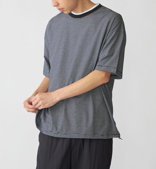 SHIPS「SHIPS:〈遮熱/UVカット/吸水速乾/接触冷感〉SHELTECH(R) マイクロボーダーTシャツ」|Tシャツ・カットソー|