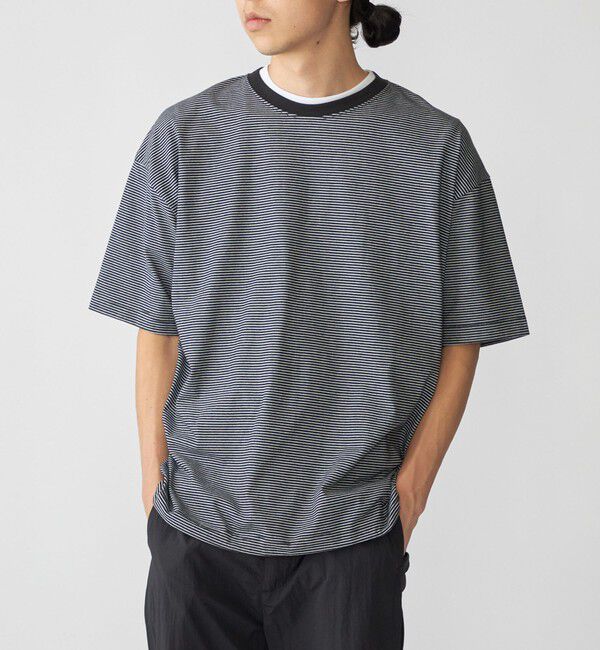 SHIPS「SHIPS:〈遮熱/UVカット/吸水速乾/接触冷感〉SHELTECH(R) マイクロボーダーTシャツ」|Tシャツ・カットソー|