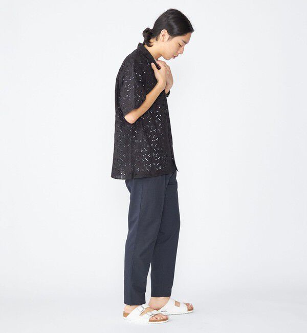 SHIPS「BENCH MARKING SHIRT: フラワーレース オープンカラー ショートスリーブ シャツ」|シャツ・ブラウス|