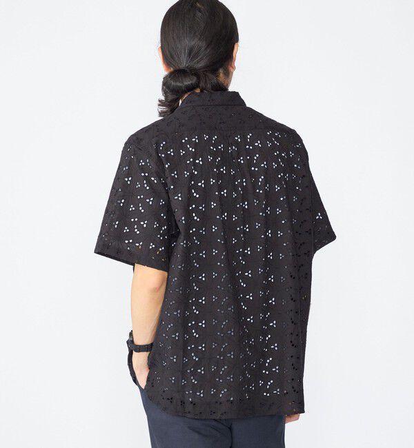 SHIPS「BENCH MARKING SHIRT: フラワーレース オープンカラー ショートスリーブ シャツ」|シャツ・ブラウス|