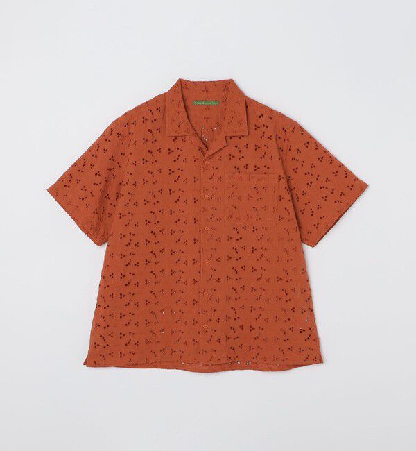 SHIPS「BENCH MARKING SHIRT: フラワーレース オープンカラー ショートスリーブ シャツ」|シャツ・ブラウス|