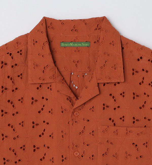 SHIPS「BENCH MARKING SHIRT: フラワーレース オープンカラー ショートスリーブ シャツ」|シャツ・ブラウス|