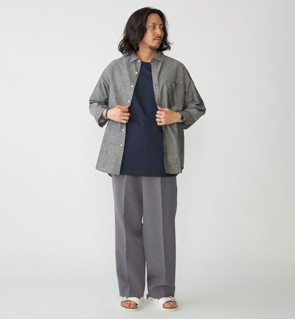 SHIPS「SHIPS: Herdmans コットン/リネン 7スリーブシャツ」|シャツ・ブラウス|