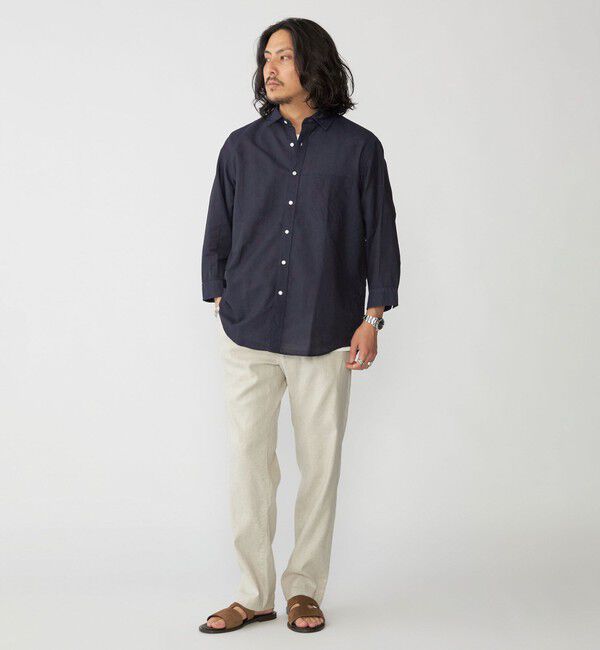 SHIPS「SHIPS: Herdmans コットン/リネン 7スリーブシャツ」|シャツ・ブラウス|