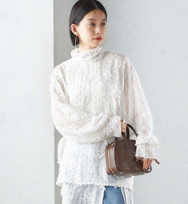 SHIPS for women「【SHIPS別注】crinkle crinkle crinkle:エンブロイダリー ドット ブラウス」|シャツ・ブラウス|オフホワイト