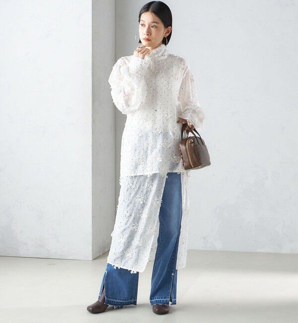 SHIPS for women「【SHIPS別注】crinkle crinkle crinkle:エンブロイダリー ドット ブラウス」|シャツ・ブラウス|