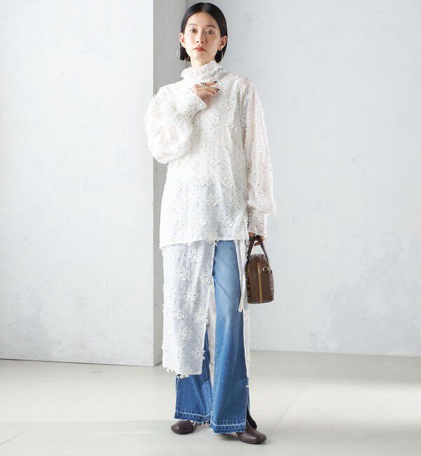 SHIPS for women「【SHIPS別注】crinkle crinkle crinkle:エンブロイダリー ドット ブラウス」|シャツ・ブラウス|