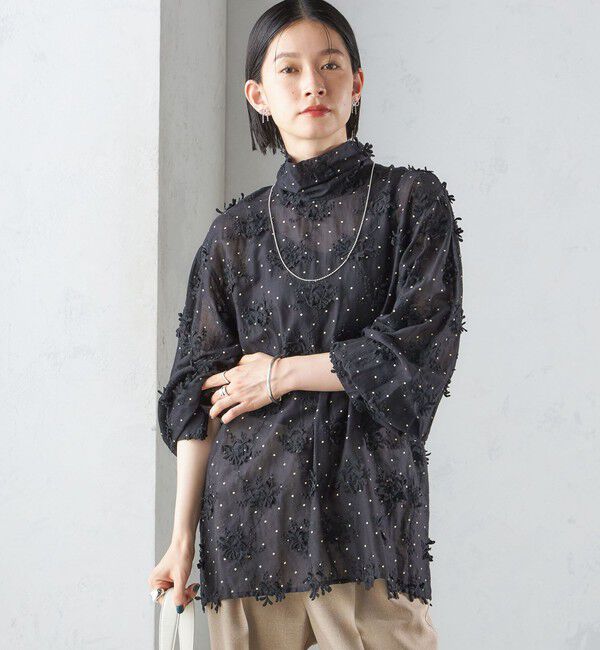 SHIPS for women「【SHIPS別注】crinkle crinkle crinkle:エンブロイダリー ドット ブラウス」|シャツ・ブラウス|