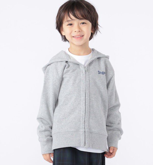 SHIPS KIDS「SHIPS KIDS:100～130cm / ロゴ フード ジップ パーカ」|パーカー|