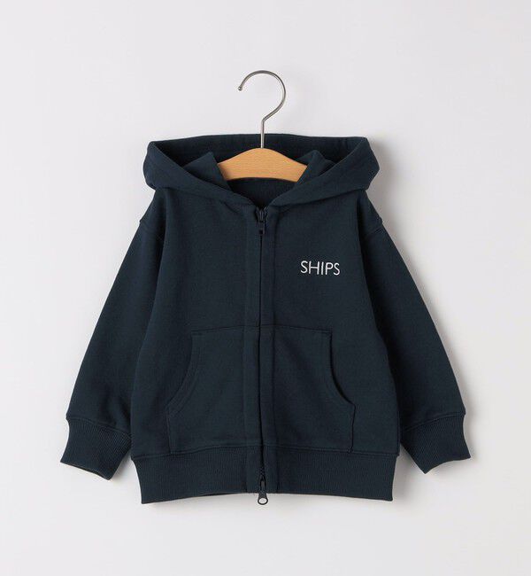 SHIPS KIDS「SHIPS KIDS:80～90cm / ロゴ フード ジップ パーカ」|パーカー|ネイビー
