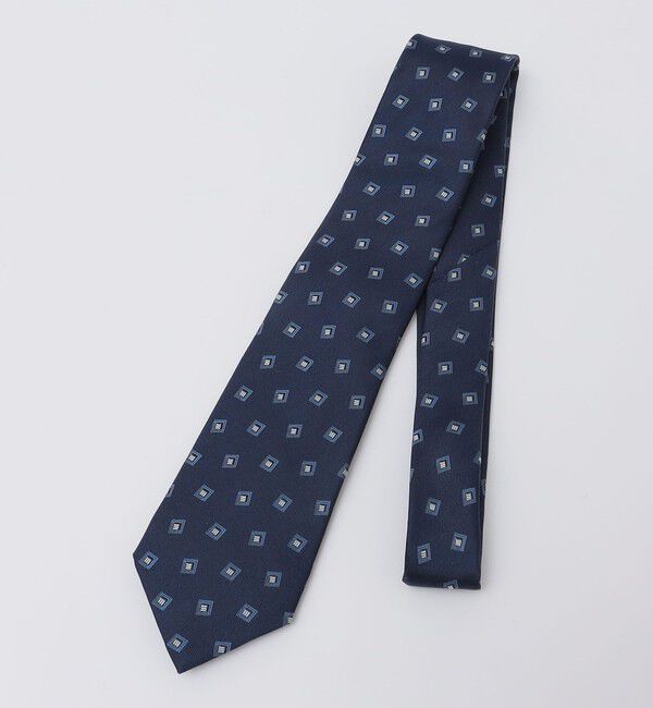 SHIPS Colors 「SHIPS Colors:シルク ジオメトリック ネクタイ」|ネクタイ・蝶ネクタイ|ブルー