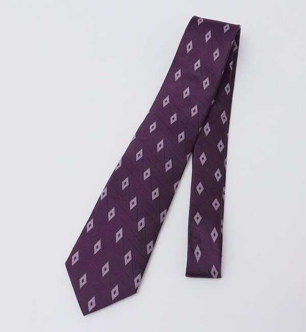 SHIPS Colors 「SHIPS Colors:シルク ジオメトリック ネクタイ」|ネクタイ・蝶ネクタイ|パープル