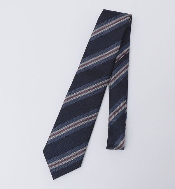 SHIPS「SHIPS: シルク ジャカード サテン ストライプ ネクタイ」|ネクタイ・蝶ネクタイ|コバルトブルー