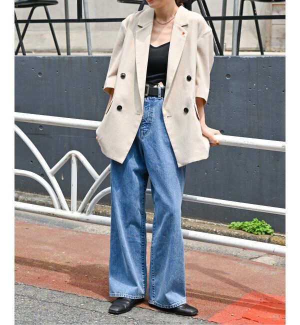 OUTDOOR PRODUCTS Usual Things「追加4 ULTライトデニムハイライズルーズ5PKT」|デニム|