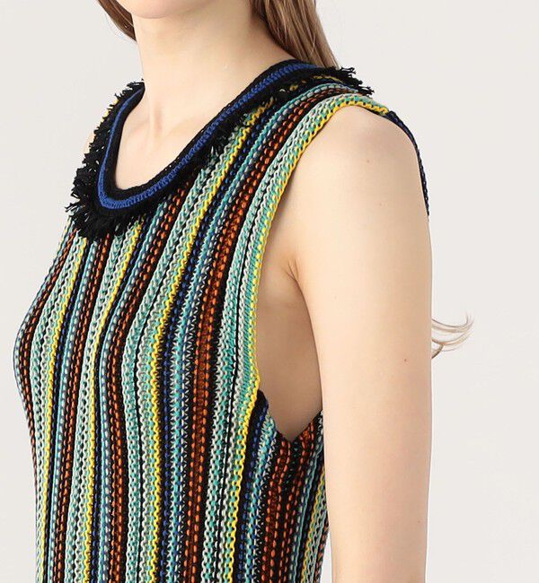 CABaN「コットン マルチストライプニットワンピース」|ワンピース|