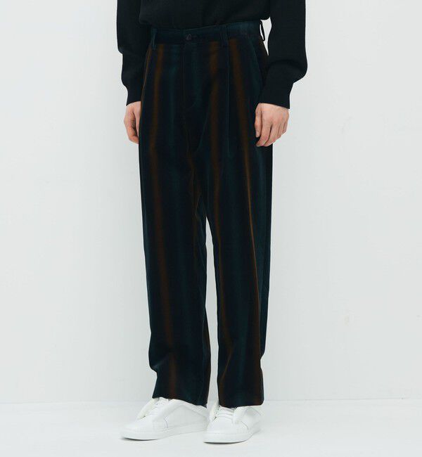 CABaN「CABaN ベロア グラデーションストライプ1タックパンツ」|チノ|