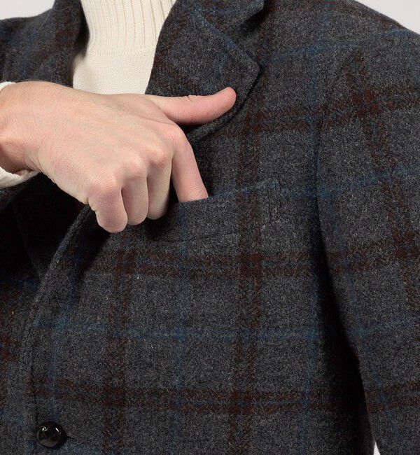 TOMORROWLAND MENS「ウォッシュドツイード シングルブレステッド 3Bジャケット」|テーラードジャケット|