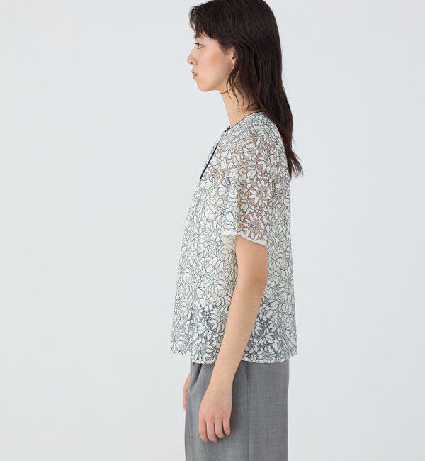 TOMORROWLAND collection「フラワーコードレース スキームネックブラウス」|シャツ・ブラウス|