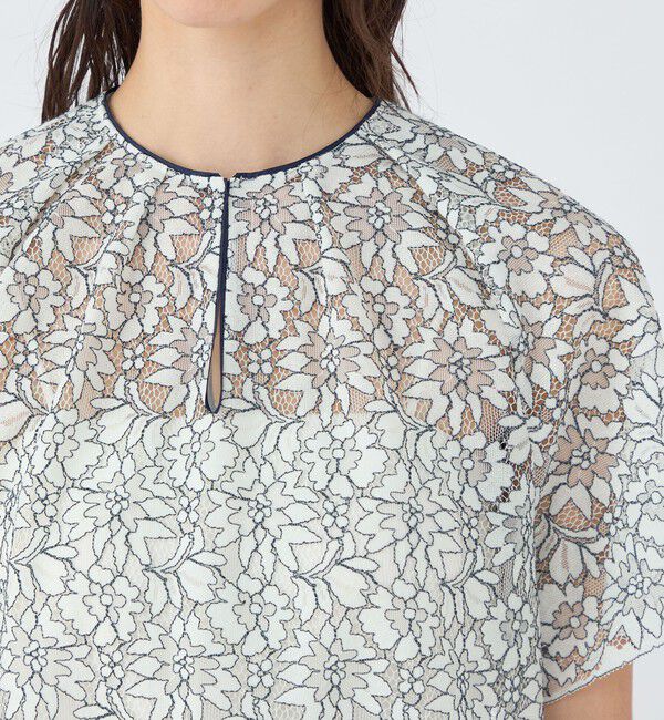 TOMORROWLAND collection「フラワーコードレース スキームネックブラウス」|シャツ・ブラウス|