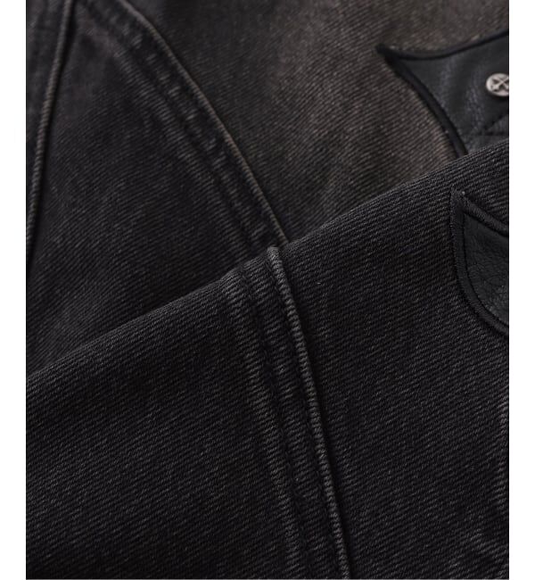 JOINT WORKS「SUPPLIER / サプライヤー Cross Leather Patch Baggy Denim」|デニム|