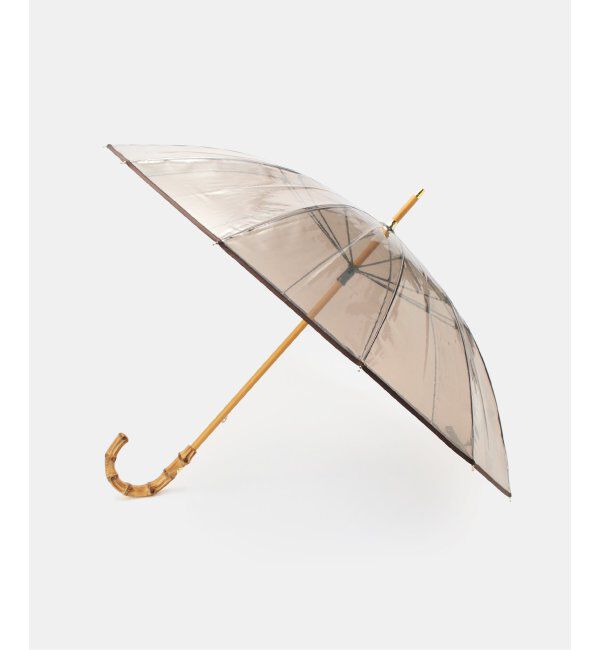 Plage「TRADITIONAL WEATHERWEAR  CLEAR UMBRELLA BAMBOO 傘」|傘|ブラウン