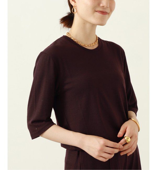 VERMEIL par iena「wool 100 jersey Tシャツ」|Tシャツ・カットソー|ボルドー