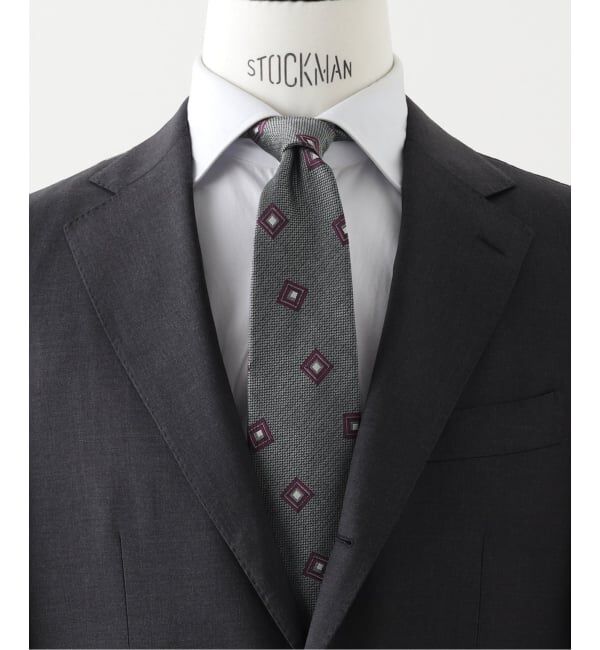 EDIFICE「FRANCO BASSI (フランコ バッシ) Square Patterned タイ」|ネクタイ・蝶ネクタイ|ブラウン B