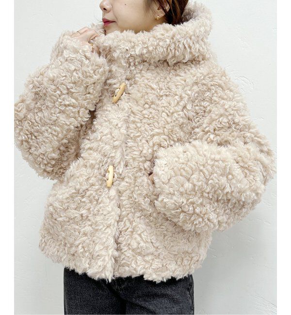 U by SPICK&SPAN「カールフェイクファーショートダッフル」|ダッフルコート|