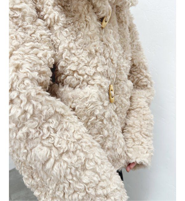 U by SPICK&SPAN「カールフェイクファーショートダッフル」|ダッフルコート|