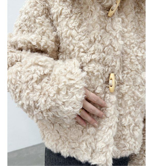 U by SPICK&SPAN「カールフェイクファーショートダッフル」|ダッフルコート|