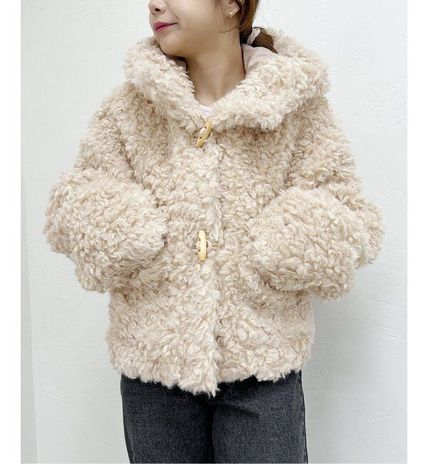 U by SPICK&SPAN「カールフェイクファーショートダッフル」|ダッフルコート|