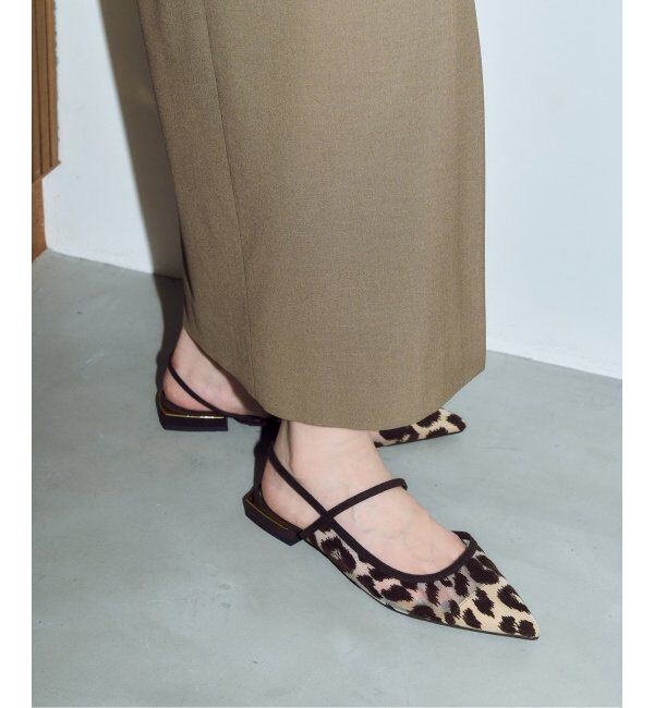 GRISE「GRISEポインテッドコンビストラップスリングバック」|その他|ブラウン