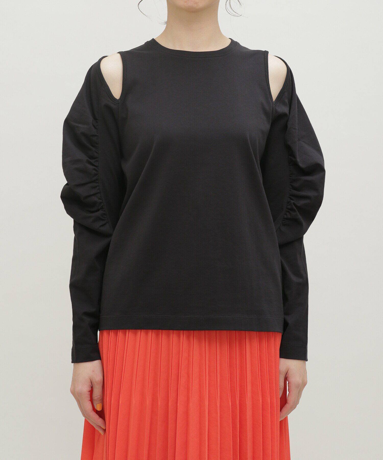 nano･universe「LB.03/ギャザースリーブカットアウトトップス」|Tシャツ・カットソー|