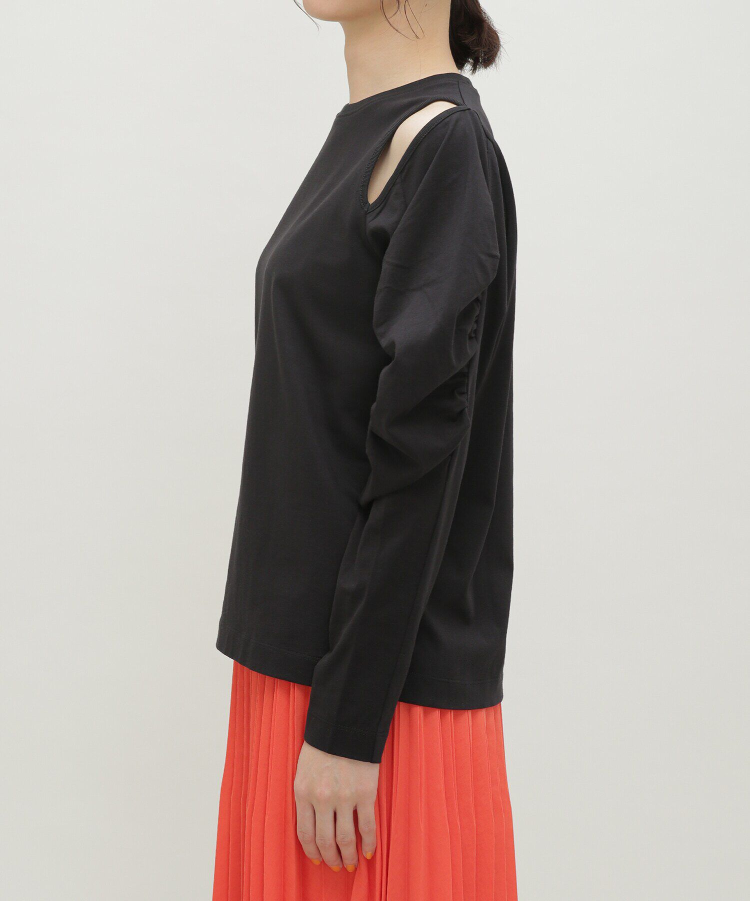 nano･universe「LB.03/ギャザースリーブカットアウトトップス」|Tシャツ・カットソー|