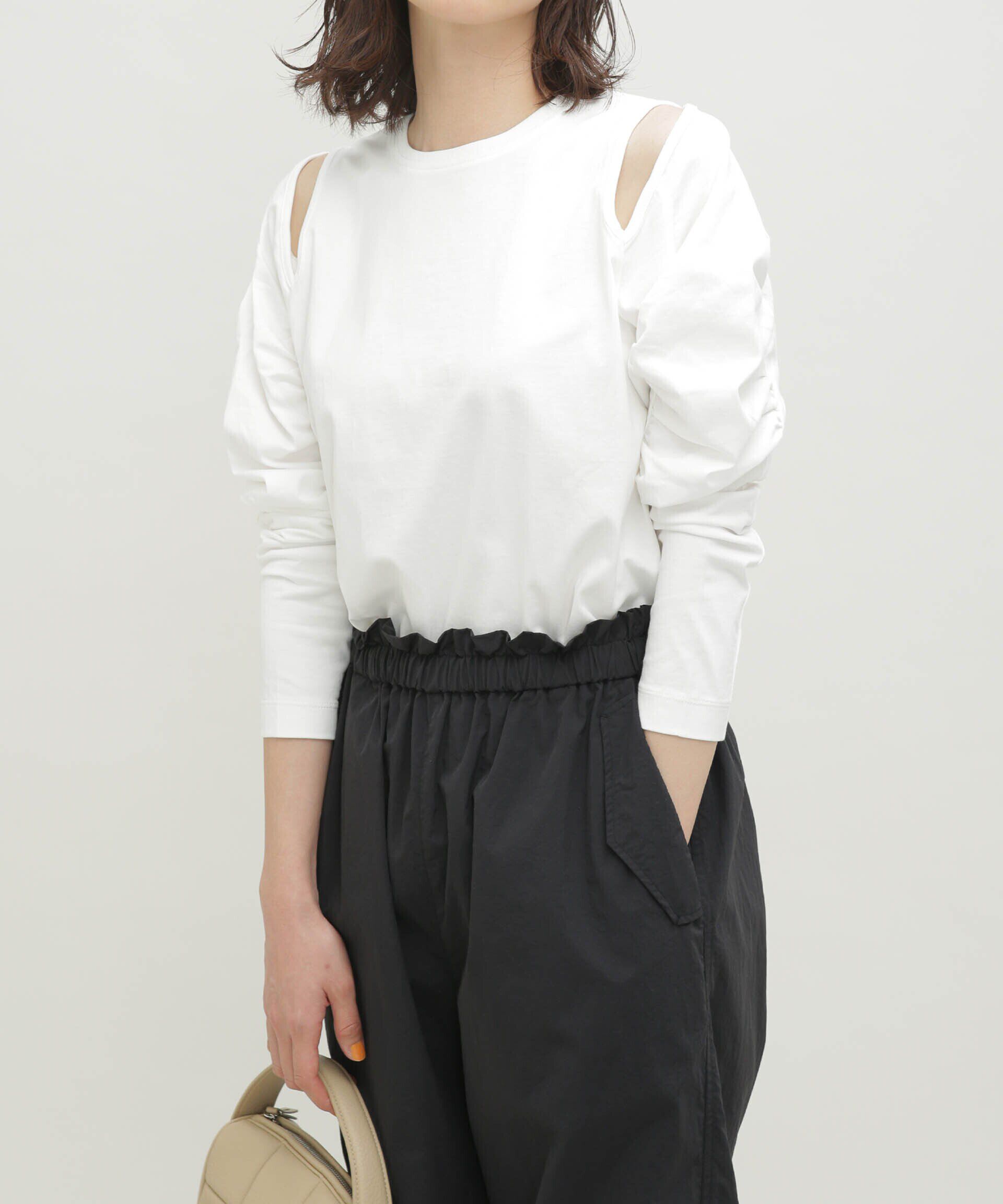 nano･universe「LB.03/ギャザースリーブカットアウトトップス」|Tシャツ・カットソー|