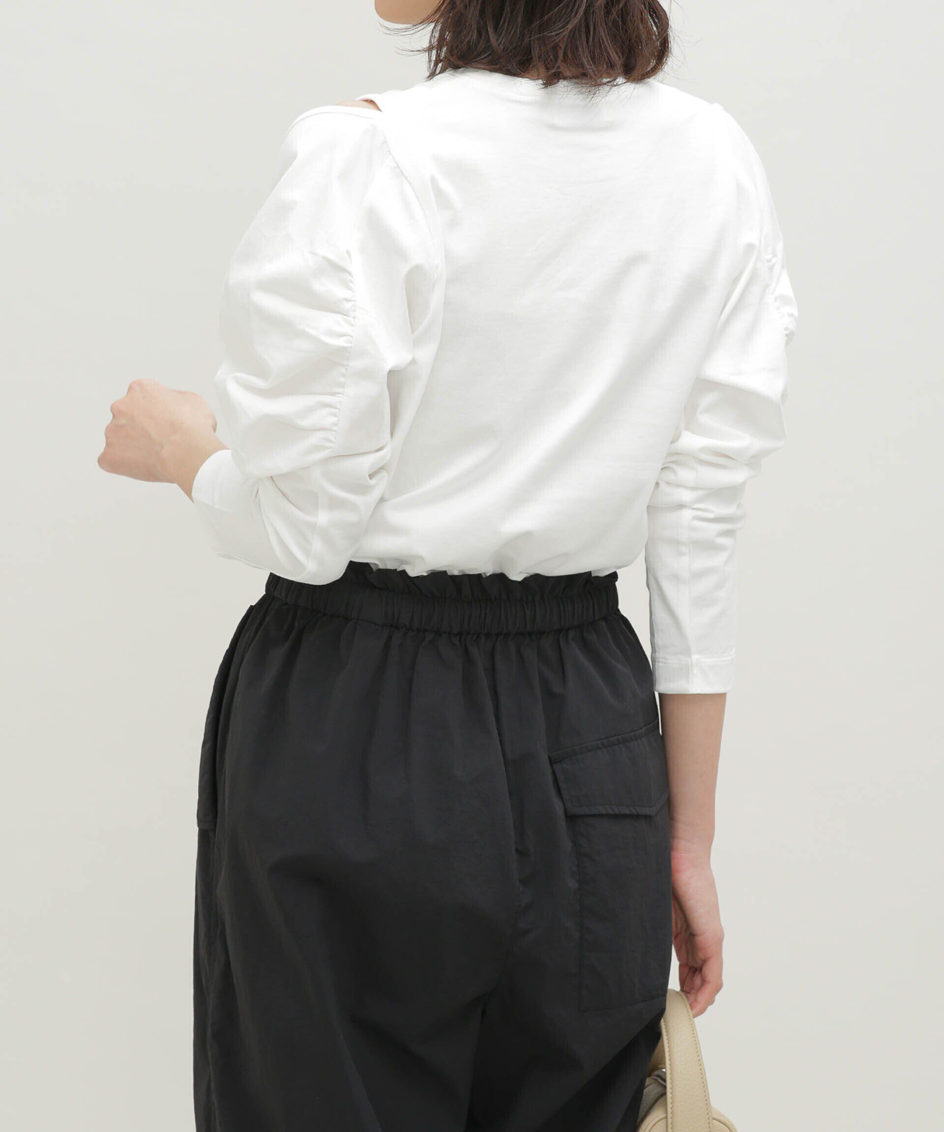 nano･universe「LB.03/ギャザースリーブカットアウトトップス」|Tシャツ・カットソー|