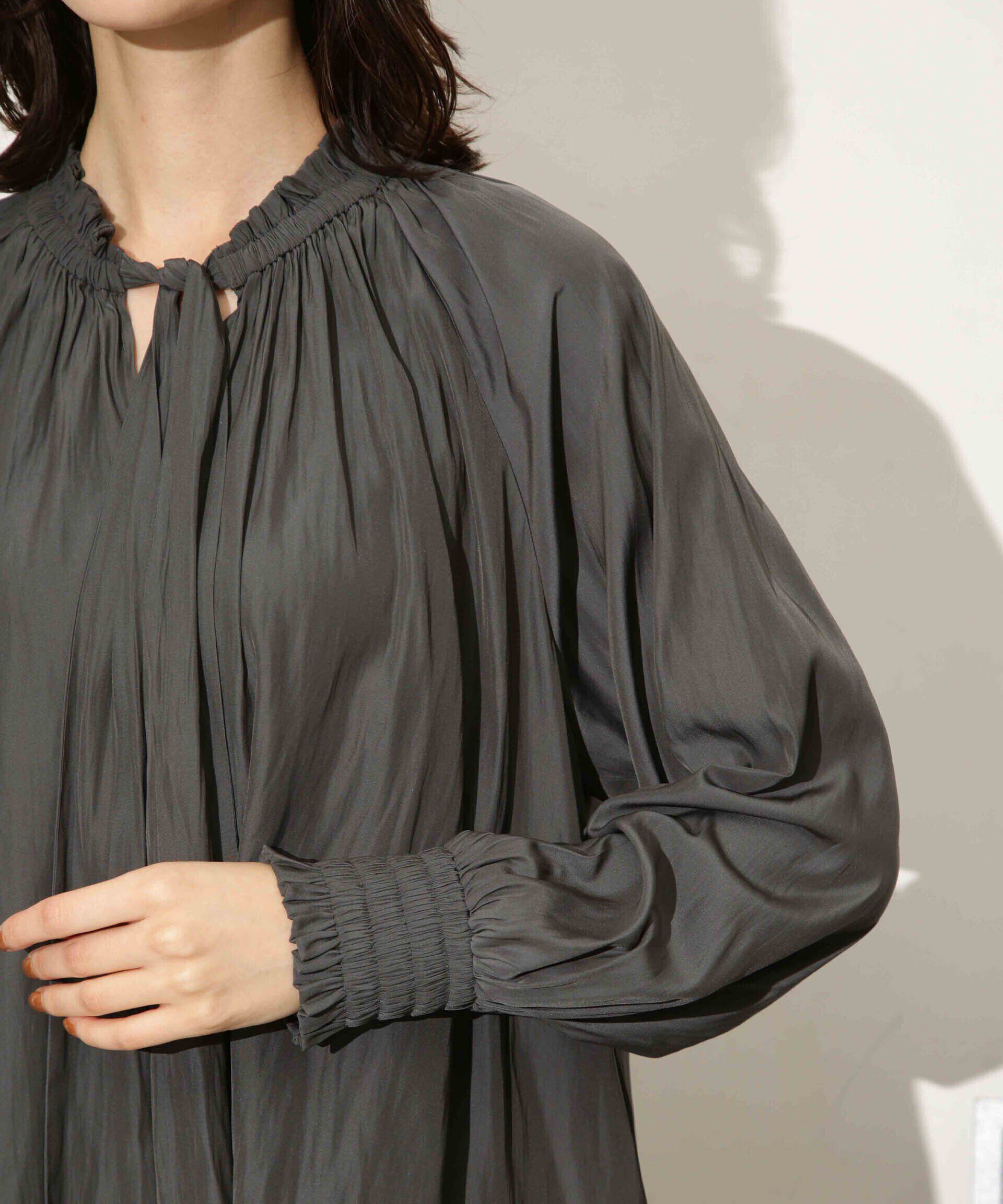 nano･universe「ギャザーネックボウタイブラウス」|シャツ・ブラウス|