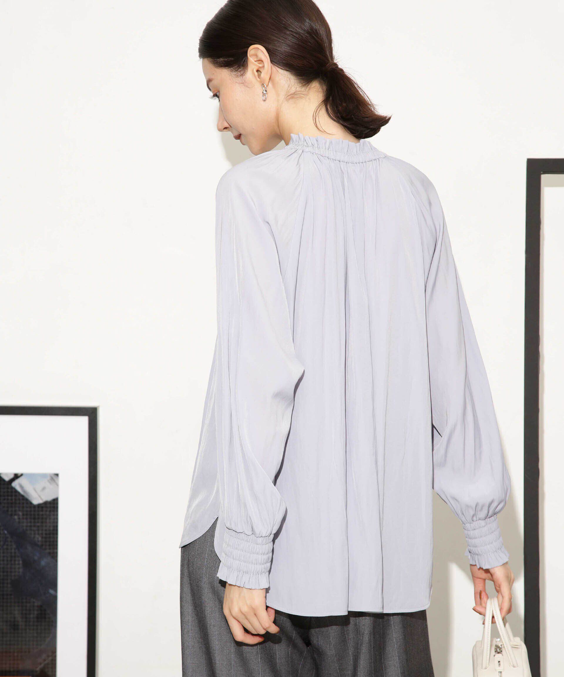 nano･universe「ギャザーネックボウタイブラウス」|シャツ・ブラウス|