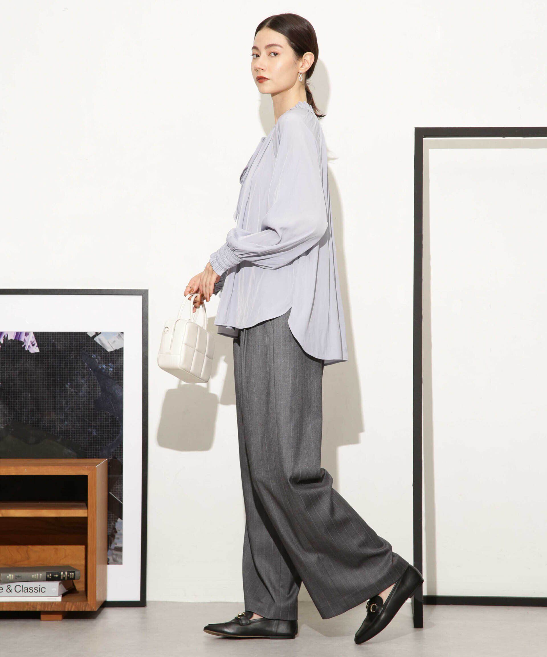 nano･universe「ギャザーネックボウタイブラウス」|シャツ・ブラウス|