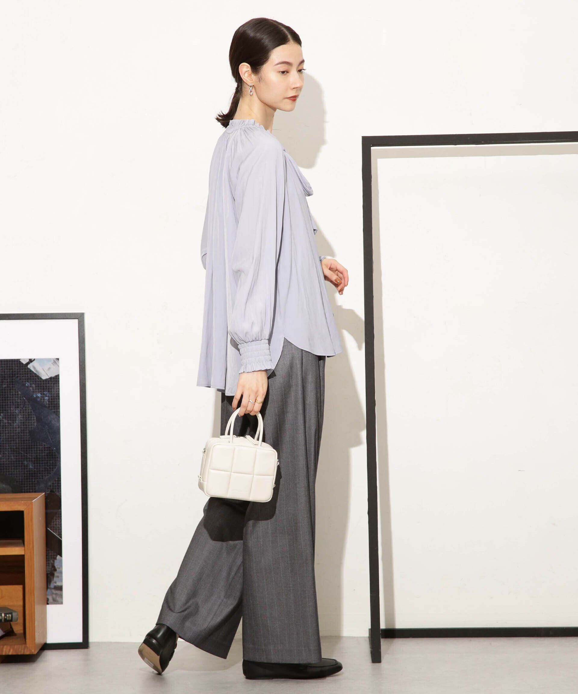 nano･universe「ギャザーネックボウタイブラウス」|シャツ・ブラウス|