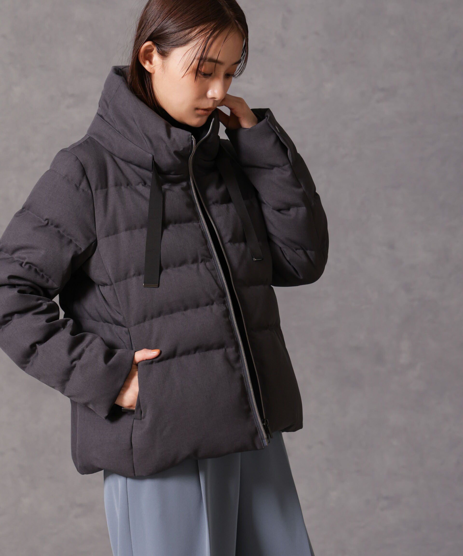 nano･universe「「西川ダウン(R)」サージスタンドカラーショートダウン」|ダウン|